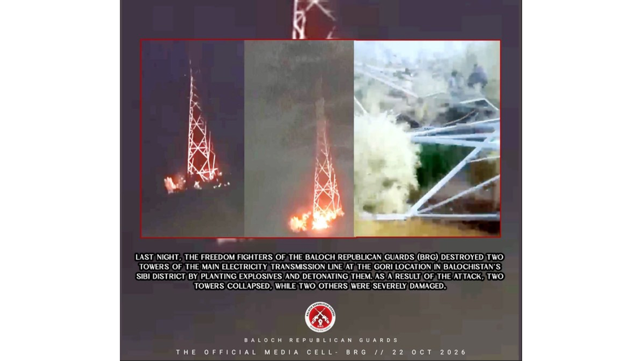 TKD MONITORINGS: BRG CLAIMS RESPONSIBILITY FOR BLASTS DAMAGING ELECTRICITY TOWERS IN SIBI